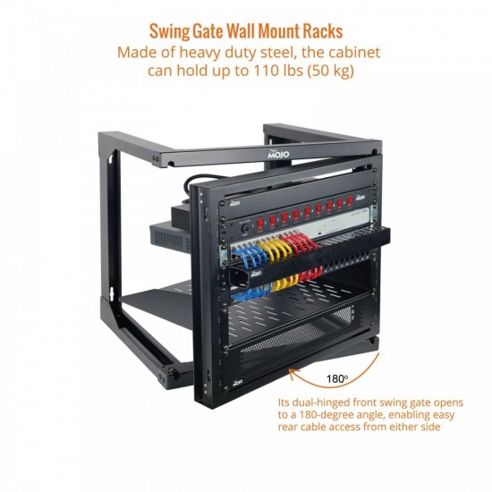 Tecmojo 18U 18" Depth Wall Rack - Swing Gate Tecmojo 18U 18" Depth Wall Rack - Swing Gate