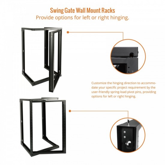 Tecmojo 18U 18" Depth Wall Rack - Swing Gate Tecmojo 18U 18" Depth Wall Rack - Swing Gate