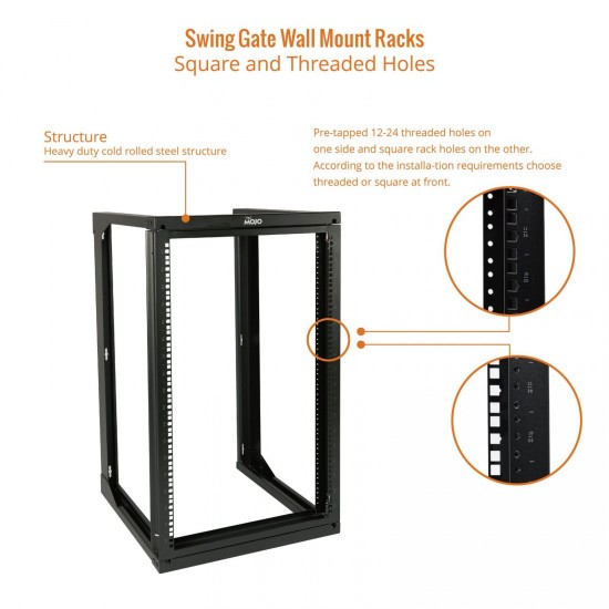 Tecmojo 18U 18" Depth Wall Rack - Swing Gate Tecmojo 18U 18" Depth Wall Rack - Swing Gate