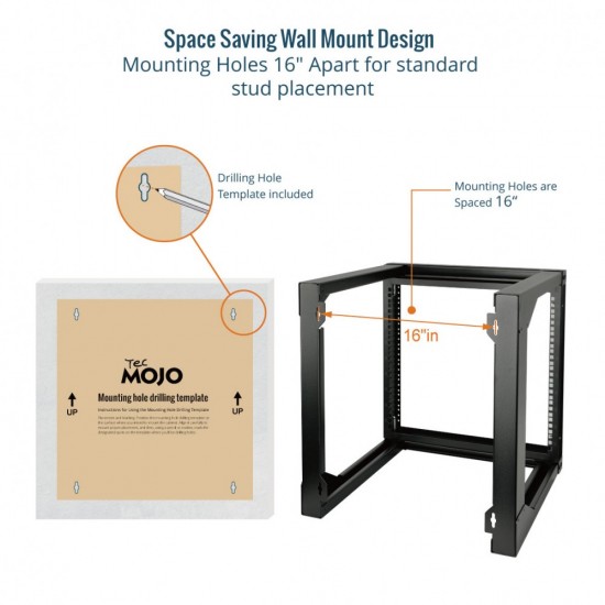 Tecmojo 9U 18'' Depth Wall Rack-Swing Gate Tecmojo 9U 18'' Depth Wall Rack-Swing Gate