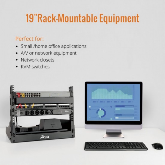 Tecmojo 8U Open Frame desktop Rack square - 2 Post Free Standing Tecmojo 8U Open Frame desktop Rack square - 2 Post Free Standing