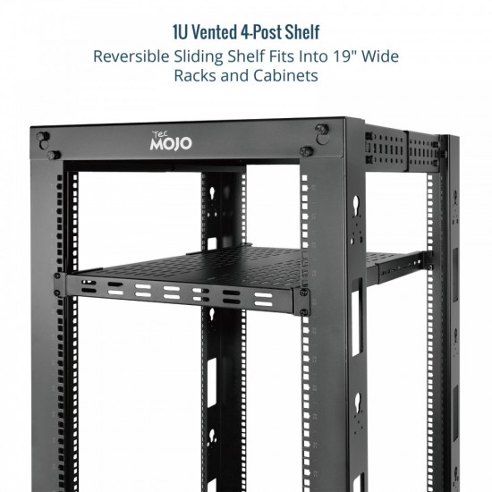 Tecmojo 1U 4-Post Vented Shelf 21.7" Deep Tecmojo 1U 4-Post Vented Shelf 21.7" Deep