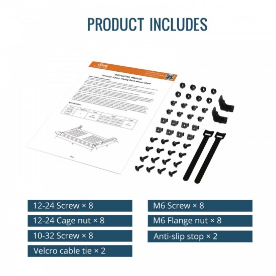 Tecmojo 1U 4-Post Vented Shelf 21.7" Deep Tecmojo 1U 4-Post Vented Shelf 21.7" Deep