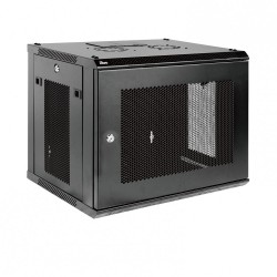  STANDARD 9U 450MM DEPTH WALL-MOUNT CABINET MESH DOOR BLACK FLAT PACK