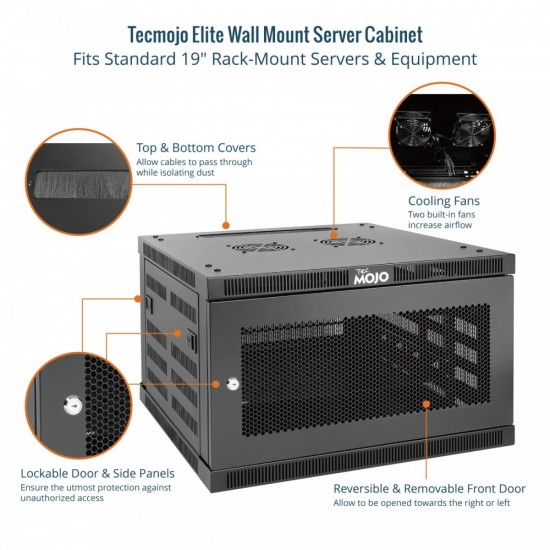 Tecmojo Elite 6U 17.72" Depth Wall-Mount Cabinet, Mesh Door Flat Pack Tecmojo Elite 6U 17.72" Depth Wall-Mount Cabinet, Mesh Door Flat Pack