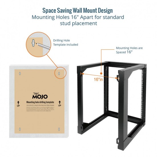 Tecmojo 12U 18'' Depth Wall Rack-Swing Gate Tecmojo 12U 18'' Depth Wall Rack-Swing Gate