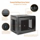 STANDARD 9U 450MM DEPTH WALL-MOUNT CABINET MESH DOOR BLACK FLAT PACK STANDARD 9U 450MM DEPTH WALL-MOUNT CABINET MESH DOOR BLACK FLAT PACK