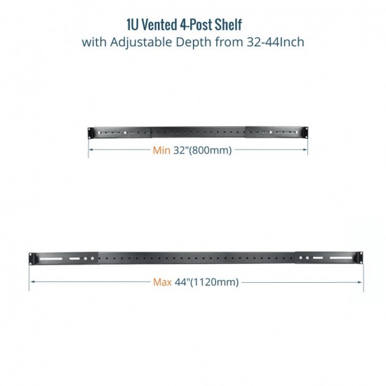 1U VENTED 4-POST SHELF 32" (800MM) DEEP 1U VENTED 4-POST SHELF 32" (800MM) DEEP